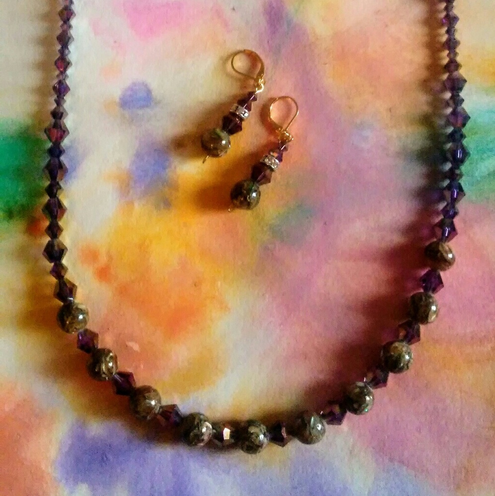 necklace and earrings